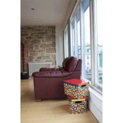 Curver Stockholm Bright Blocks Plastic Deco Storage Box Multi Colour 22L -Furniture Shop 12807671 1624833169753446