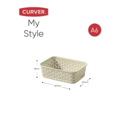Curver My Style A6 Rectangular Plastic Storage Organiser - Vintage White -Furniture Shop 12807791 1084833169267404