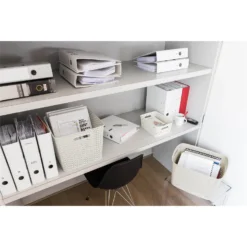 Curver My Style Large Rectangular Plastic Storage Basket - Vintage White - 18L -Furniture Shop 12809473 1314833219521040