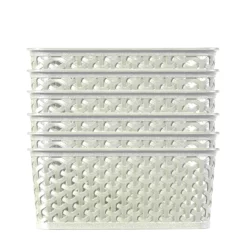 Curver My Style Medium Rectangular Plastic Storage Basket - Vintage White - 13L -Furniture Shop 12809476 1414833219000345