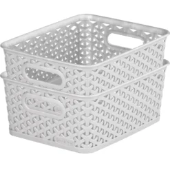 Curver My Style Small Rectangular Plastic Storage Basket - Grey - 4L 12 Curver My Style Small Rectangular Plastic Storage Basket - Grey - 4L -Furniture Shop 12814407 1084832986992549