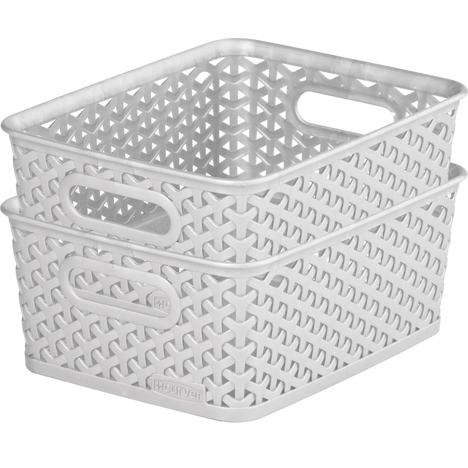 Curver My Style Small Rectangular Plastic Storage Basket - Grey - 4L 6 Curver My Style Small Rectangular Plastic Storage Basket - Grey - 4L - Image 4