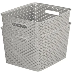 Curver My Style Large Rectangular Plastic Storage Basket - Grey - 18L 12 Curver My Style Large Rectangular Plastic Storage Basket - Grey - 18L -Furniture Shop 12814518 1964832988641727