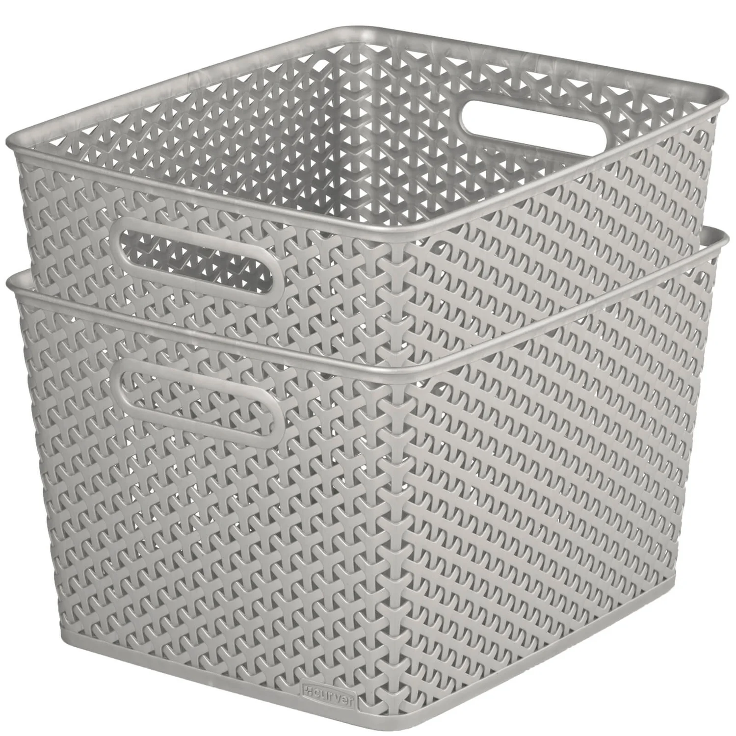 Curver My Style Large Rectangular Plastic Storage Basket - Grey - 18L 6 Curver My Style Large Rectangular Plastic Storage Basket - Grey - 18L - Image 4