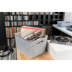 Curver My Style Large Rectangular Plastic Storage Basket - Grey - 18L 15 Curver My Style Large Rectangular Plastic Storage Basket - Grey - 18L -Furniture Shop 12814518 6064832988437034