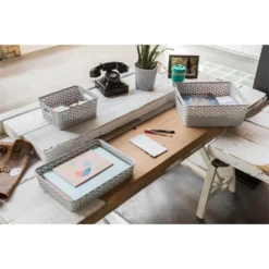 Curver My Style Medium Rectangular Plastic Storage Basket - Grey - 13L -Furniture Shop 12814522 1834832986589133