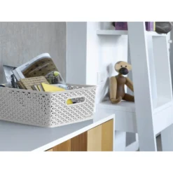 Curver My Style Medium Rectangular Plastic Storage Basket - Grey - 13L -Furniture Shop 12814522 8224832986404264