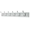 6 Coat Polished Chrome Hooks On White Stepped Board