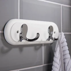 None White Hook Rail - Polished Chrome - 2 Hooks 8 None White Hook Rail - Polished Chrome - 2 Hooks -Furniture Shop 12815090 1434846183241085