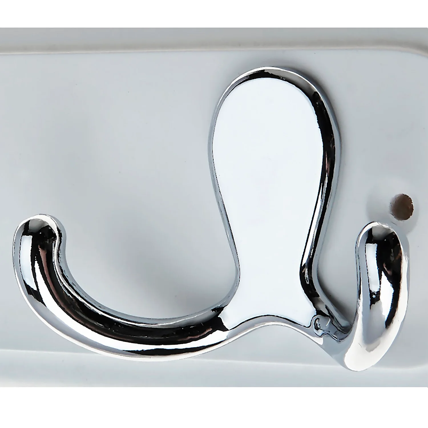 None White Hook Rail - Polished Chrome - 2 Hooks 6 None White Hook Rail - Polished Chrome - 2 Hooks - Image 4