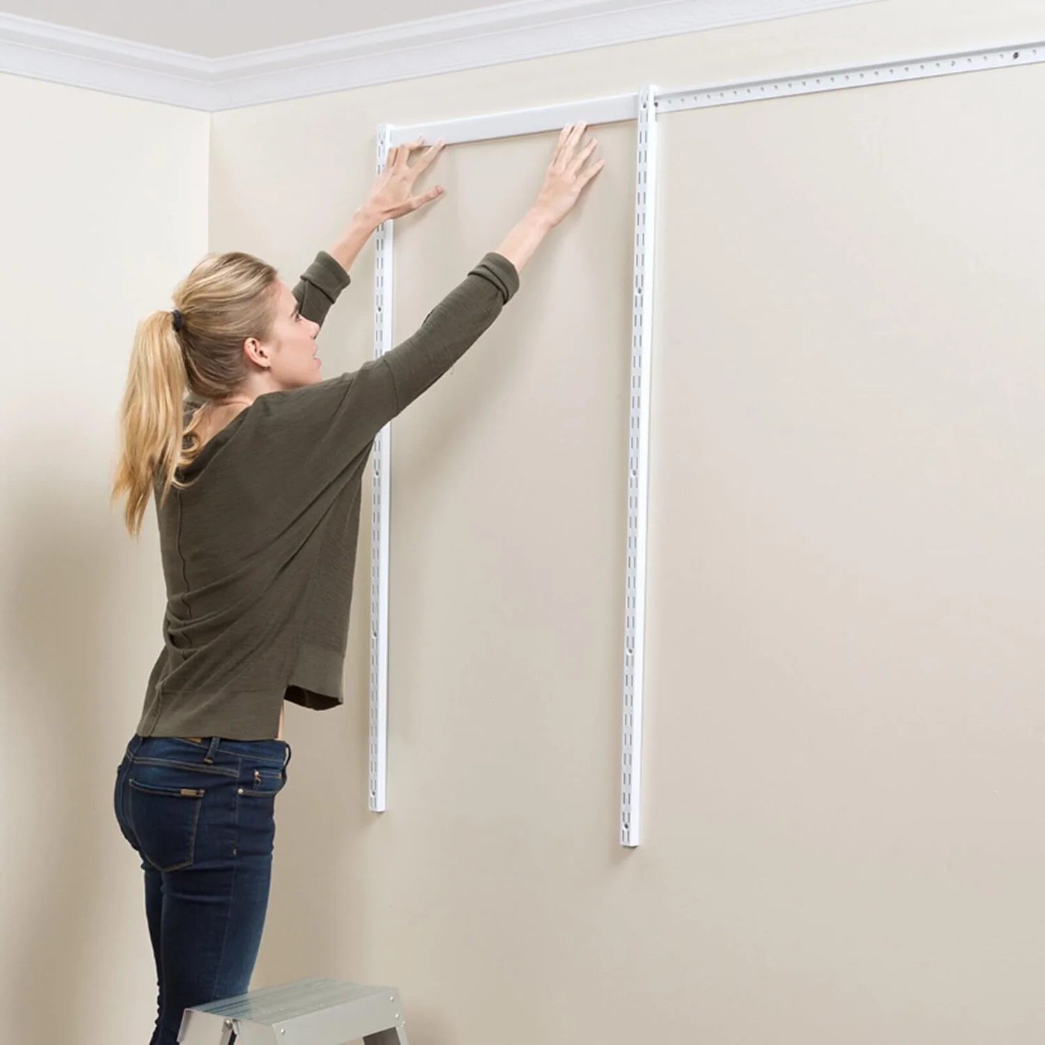 None Double Slot Upright - White -2133mm 4 None Double Slot Upright - White -2133mm - Image 2