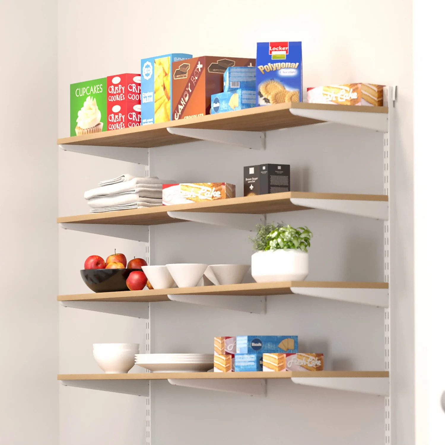 None Double Slot Bracket - White -320mm 4 None Double Slot Bracket - White -320mm - Image 2