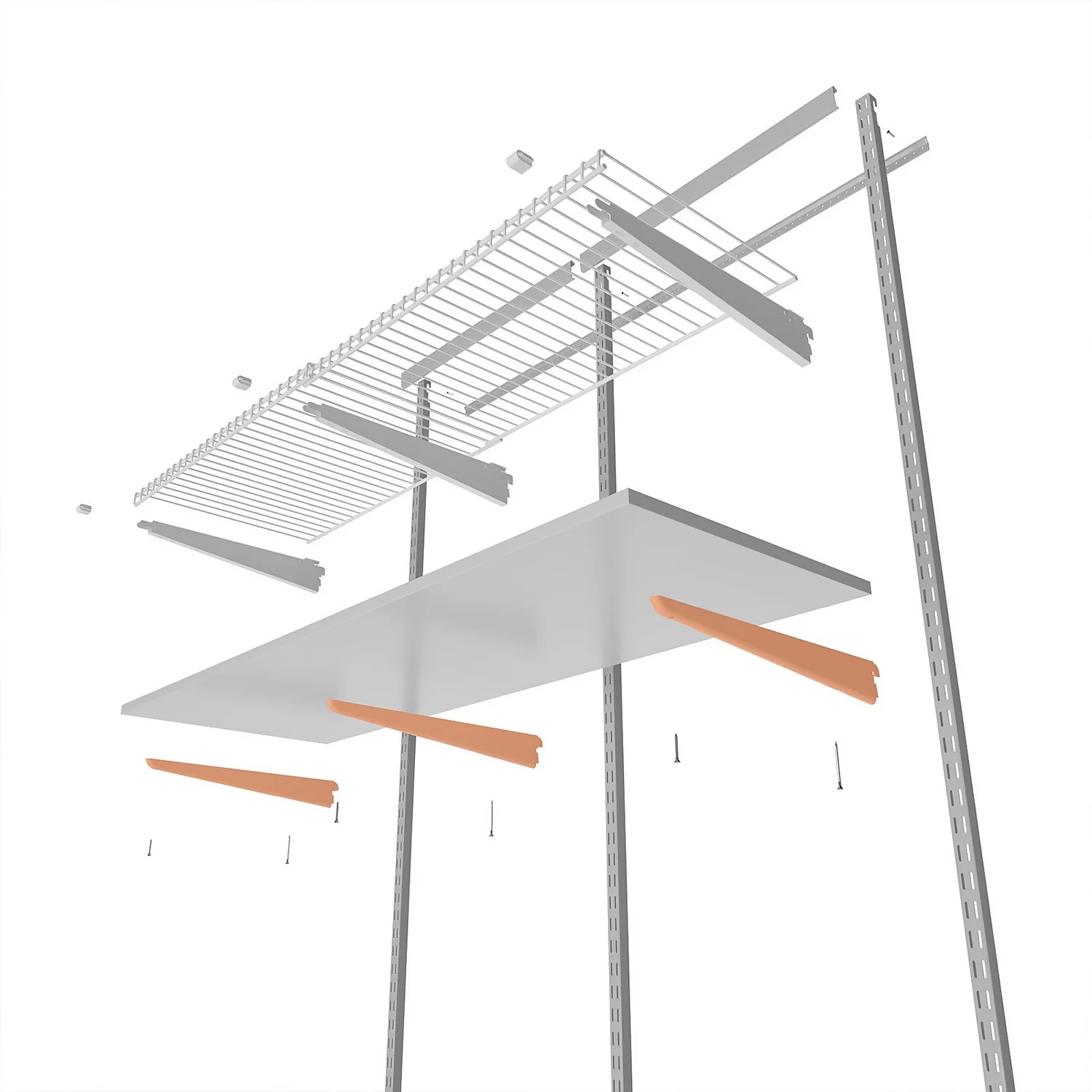 None Double Slot Bracket - White -320mm 7 None Double Slot Bracket - White -320mm - Image 5