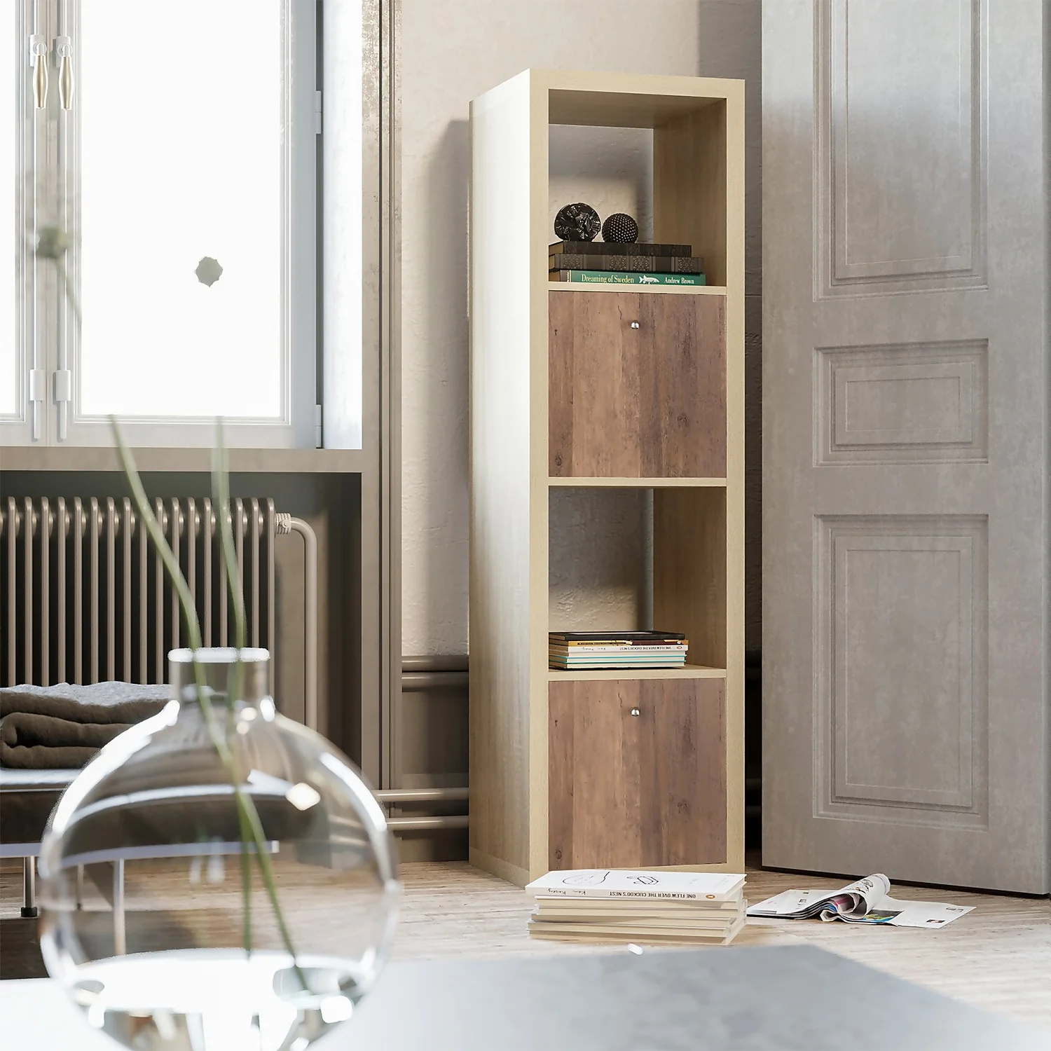 Clever Cube 4x1 Storage Unit - Oak 4 Clever Cube 4x1 Storage Unit - Oak - Image 2