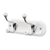 2 Hat And Coat Hooks - Ceramic Tips, Chrome On White -Furniture Shop 12817391 1494831966187142
