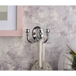 Ball End Double Robe Hook - Chrome -Furniture Shop 12817494 5894995165334356