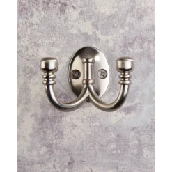 Ball End Double Robe Hook - Satin Nickel -Furniture Shop 12817499 4894995165315393
