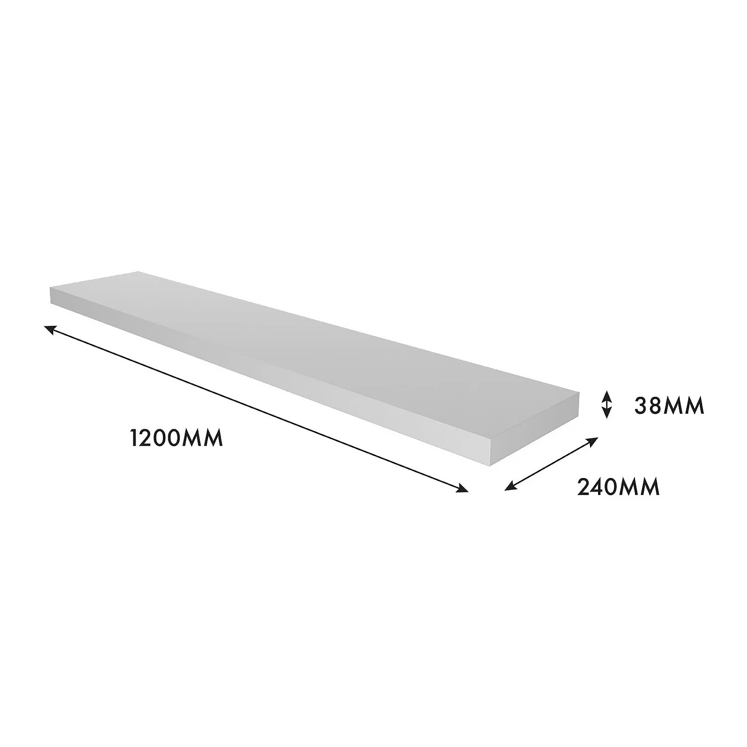 Floating Shelf - White Matt -1200 X 240 X 38mm 7 Floating Shelf - White Matt -1200 X 240 X 38mm - Image 5