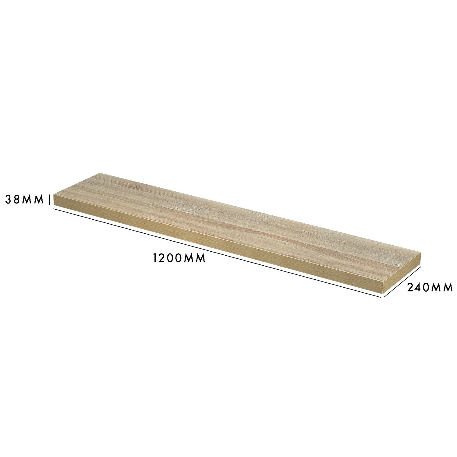 Floating Shelf - Sanoma Oak - 1200 X 240 X 38mm 6 Floating Shelf - Sanoma Oak - 1200 X 240 X 38mm - Image 4