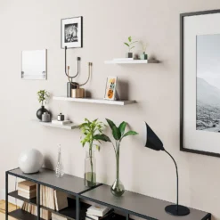 Floating Shelf - White Gloss - 1200 X 240 X 38mm -Furniture Shop 12817808 1334887326587497