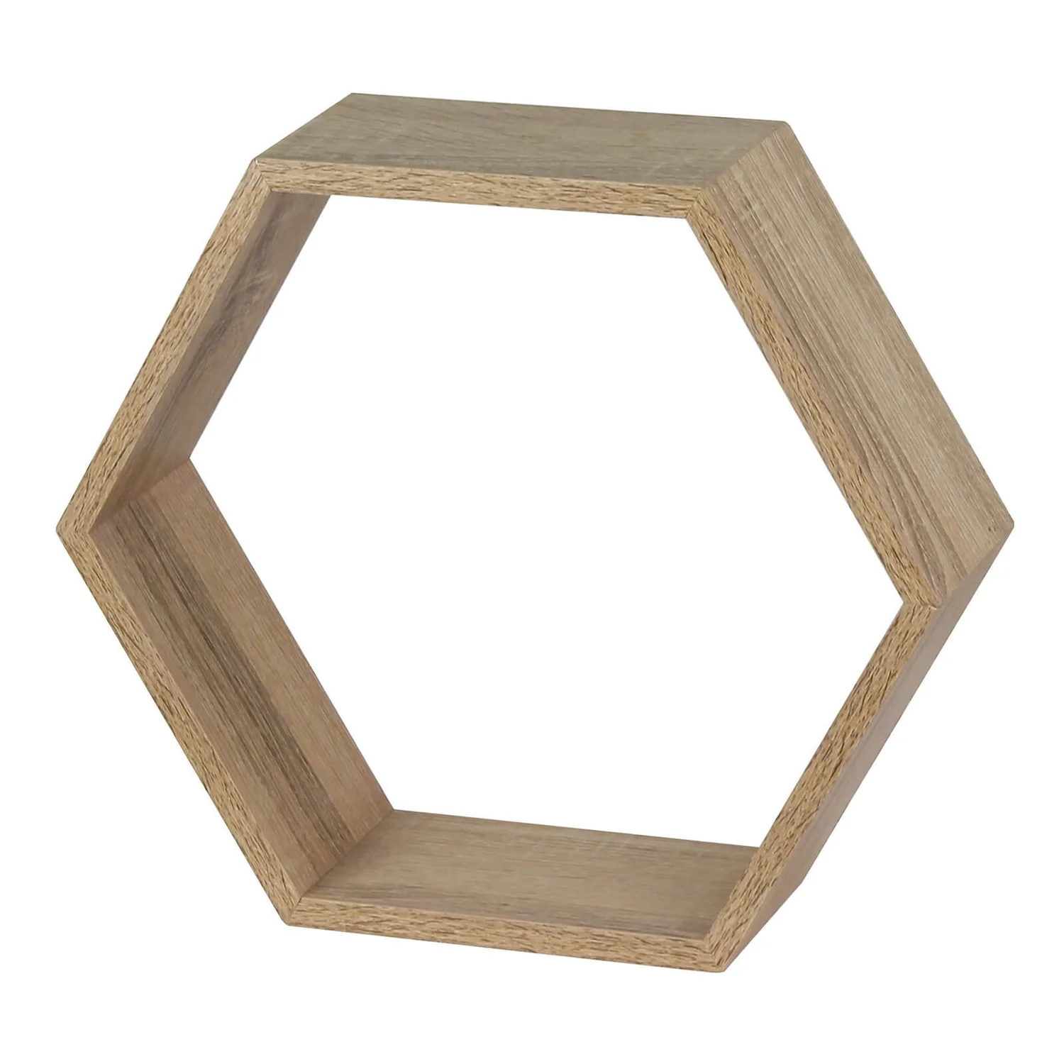 Hexagon Wall Shelf - Sanoma Oak 3 Hexagon Wall Shelf - Sanoma Oak