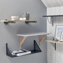 None Tri Bracket - Charcoal - 195x195mm -Furniture Shop 12820753 9014832976076455