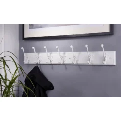 7 White Antique Hooks On Rustic Board -Furniture Shop 12821172 2404845727366377