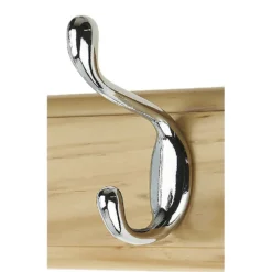 4 Coat Polished Chrome Hooks On Pine Stepped Board 9 4 Coat Polished Chrome Hooks On Pine Stepped Board -Furniture Shop 12821181 1214964414443842