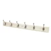 6 Coat Satin Nickel Hooks On Cream Stepped Board -Furniture Shop 12821285 7934845727525143