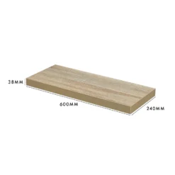 Floating Shelf - Sanoma Oak - 600 X 240 X 38mm -Furniture Shop 12822021 3004964085552705