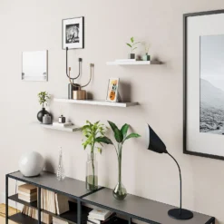 Floating Shelf - White Gloss - 600 X 240 X 38mm 8 Floating Shelf - White Gloss - 600 X 240 X 38mm -Furniture Shop 12822023 5064887840691815