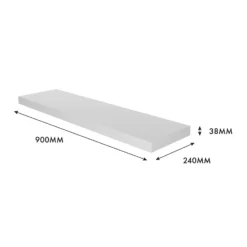Floating Shelf - White Matt - 900 X 240 X 38mm -Furniture Shop 12822045 1944976219299350