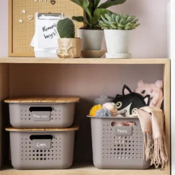 2 Pack Smartstore Wardrobe Basket Tag - Taupe -Furniture Shop 12822346 1414833174229011