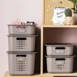 2 Pack Smartstore Wardrobe Basket Tag - Taupe -Furniture Shop 12822346 1754833173998242