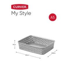 Curver My Style A5 Rectangular Plastic Storage Organiser - Grey -Furniture Shop 12823029 1054833226973628