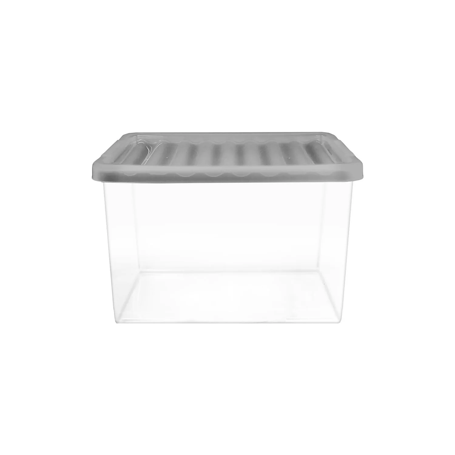 17L Storage Box With Clear Base And Grey Lid 3 17L Storage Box With Clear Base And Grey Lid