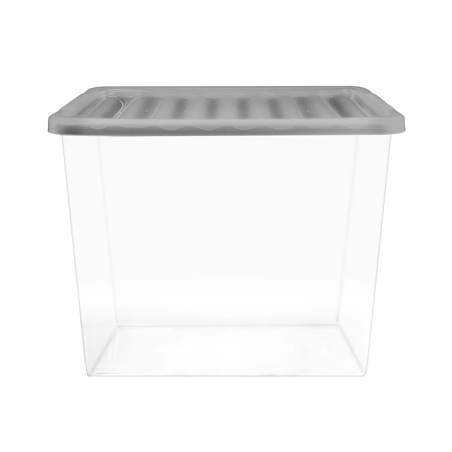 80L Storage Box With Clear Base And Grey Lid 3 80L Storage Box With Clear Base And Grey Lid