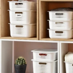 Smartstore 10L Wardrobe Basket - White -Furniture Shop 12826429 1254833173956692