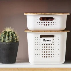 Smartstore 10L Wardrobe Basket - White -Furniture Shop 12826429 4894833174116580