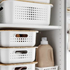 Smartstore 6L Wardrobe Basket - White -Furniture Shop 12826433 1494833172887105