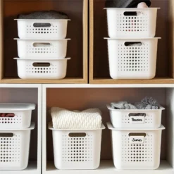 Smartstore 6L Wardrobe Basket - White -Furniture Shop 12826433 1524833172581702