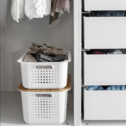 Smartstore 13L Wardrobe Basket - White -Furniture Shop 12826434 5544833173542101