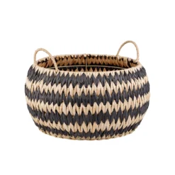 Black Round Flatweave Baskets - Set Of 3 -Furniture Shop 12829226 1544832981961198