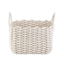 Rope Weave Basket - White -Furniture Shop 12829234 5994832979283821