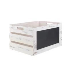 Whitewashed Wooden Crates With Chalkboard - Set Of 3 -Furniture Shop 12829237 6464832979117393