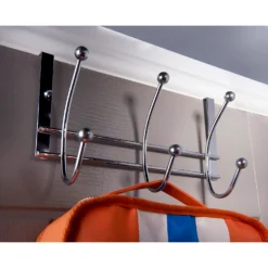 None Hat And Coat Over The Door Hanger - Chrome Plated - 3 Hooks -Furniture Shop 12834189 1304846174423773