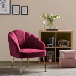 Sophia Scallop Occasional Chair - Cerise -Furniture Shop 12834754 1404833175810398