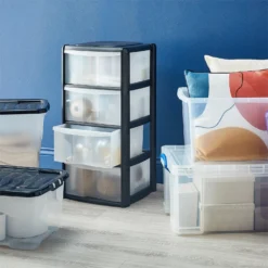 4 Drawer Storage Tower - Black -Furniture Shop 12837704 1954833220950282