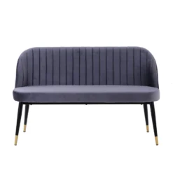 Illona Velvet Dining Bench - Grey -Furniture Shop 12838433 1274832984636496