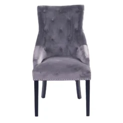 Annabelle Velvet Dining Chairs - Set Of 2 - Grey -Furniture Shop 12838750 1394980420025866